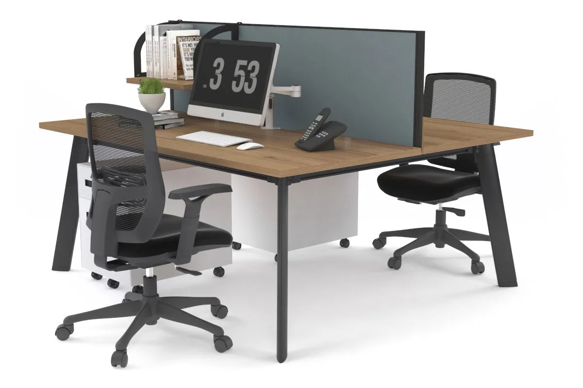 Switch - 2 Person Workstation Black Frame [1200L x 700W]