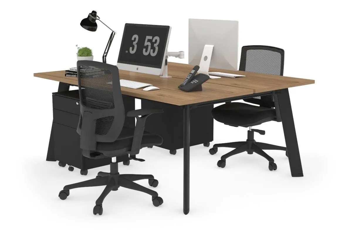 Switch - 2 Person Workstation Black Frame [1200L x 700W]