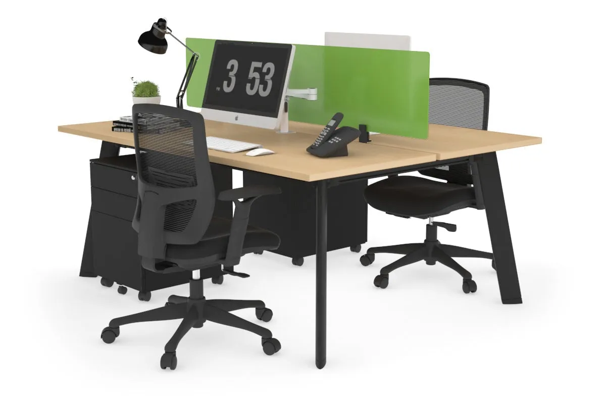 Switch - 2 Person Workstation Black Frame [1200L x 700W]