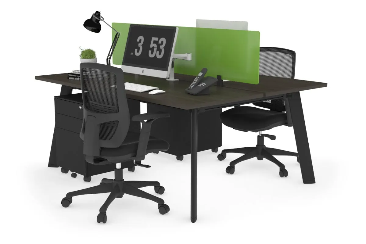 Switch - 2 Person Workstation Black Frame [1200L x 700W]