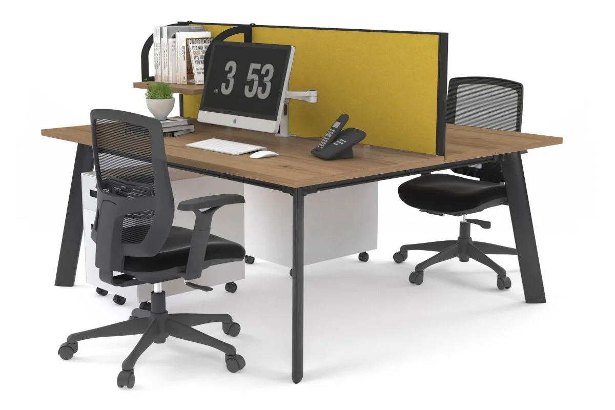Switch - 2 Person Workstation Black Frame [1200L x 700W]