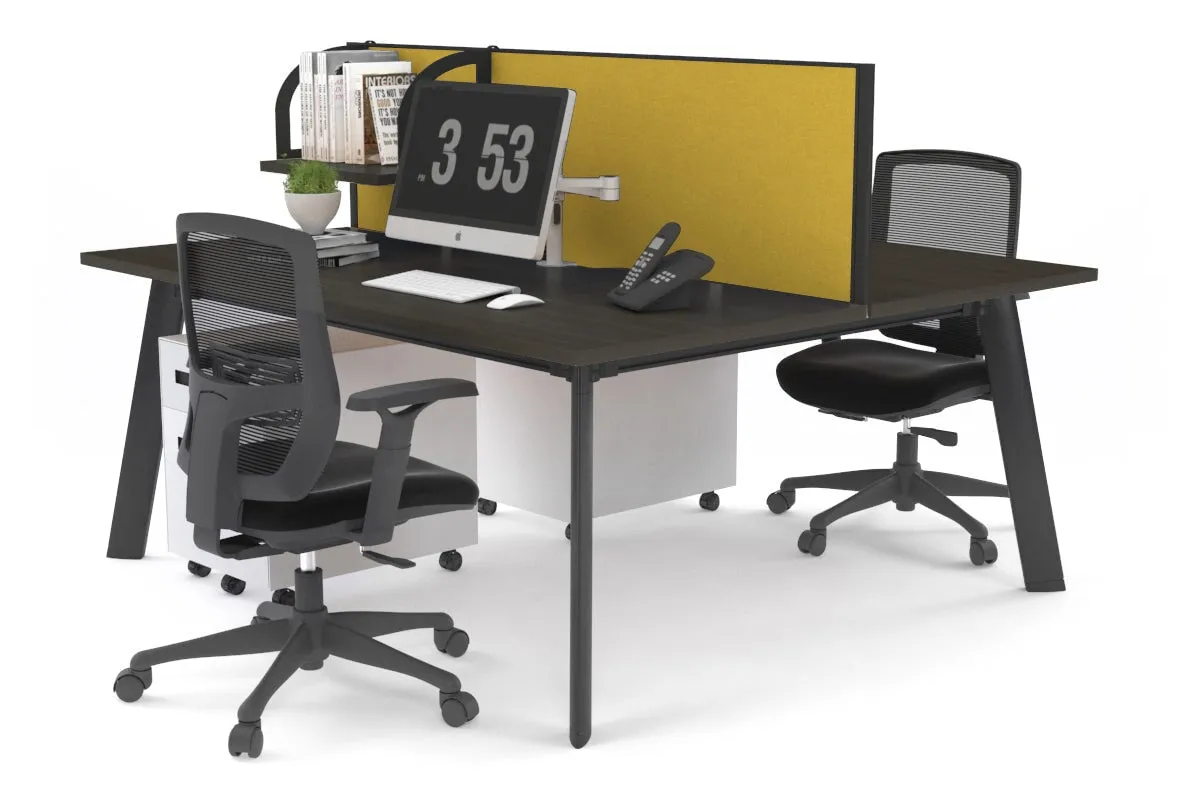 Switch - 2 Person Workstation Black Frame [1200L x 700W]