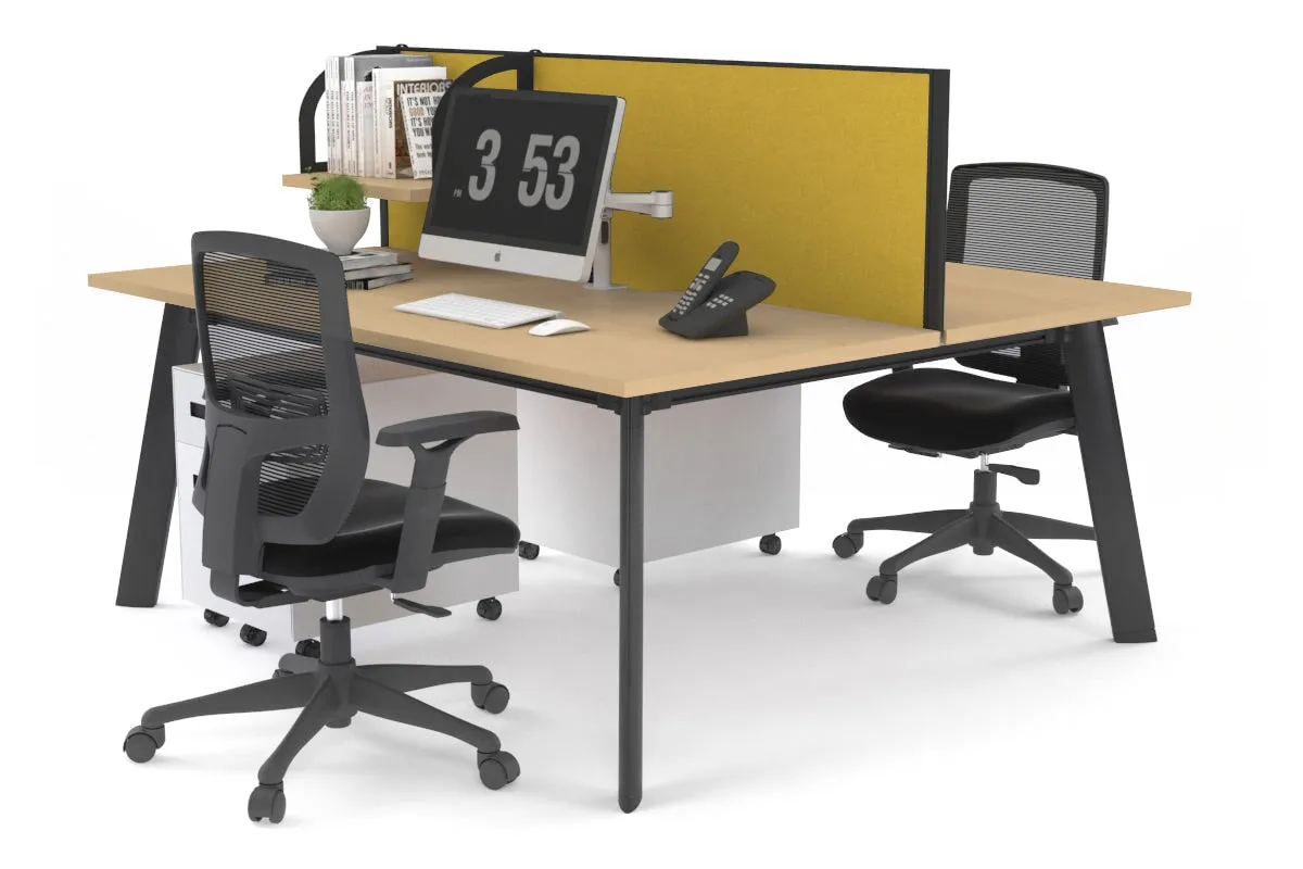Switch - 2 Person Workstation Black Frame [1200L x 700W]