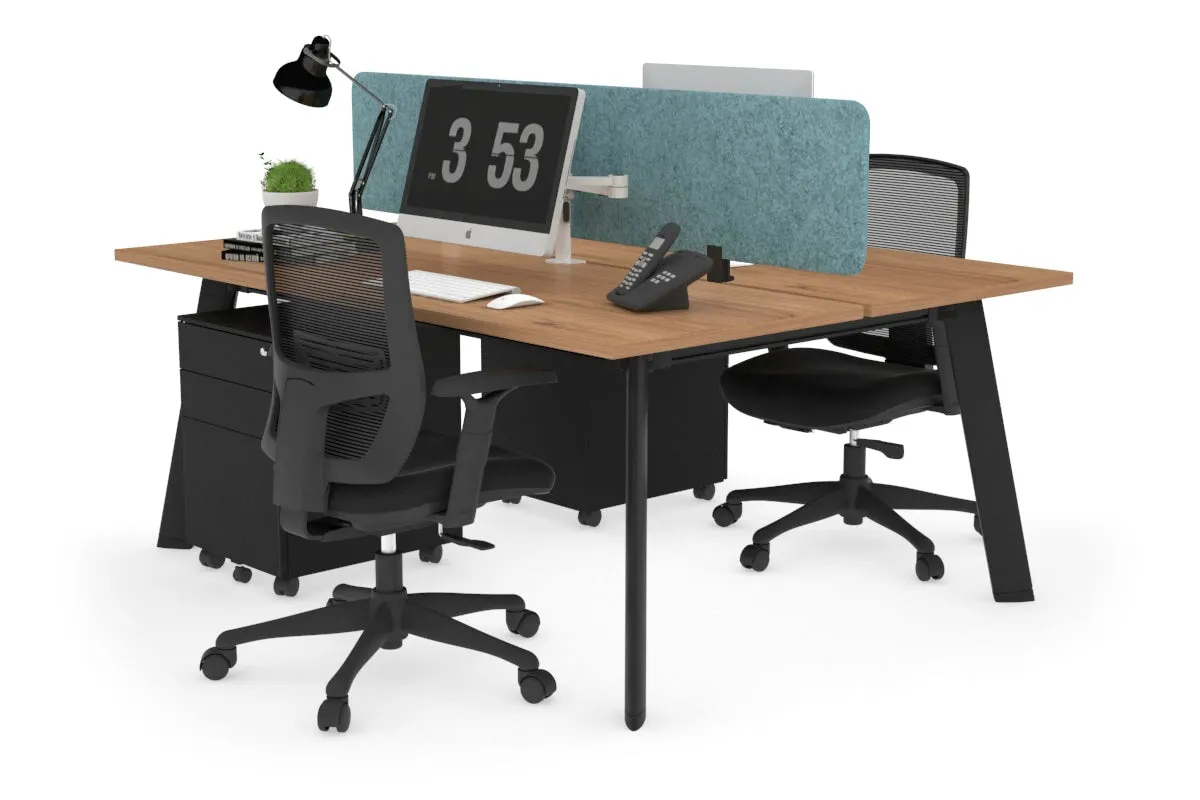 Switch - 2 Person Workstation Black Frame [1200L x 700W]