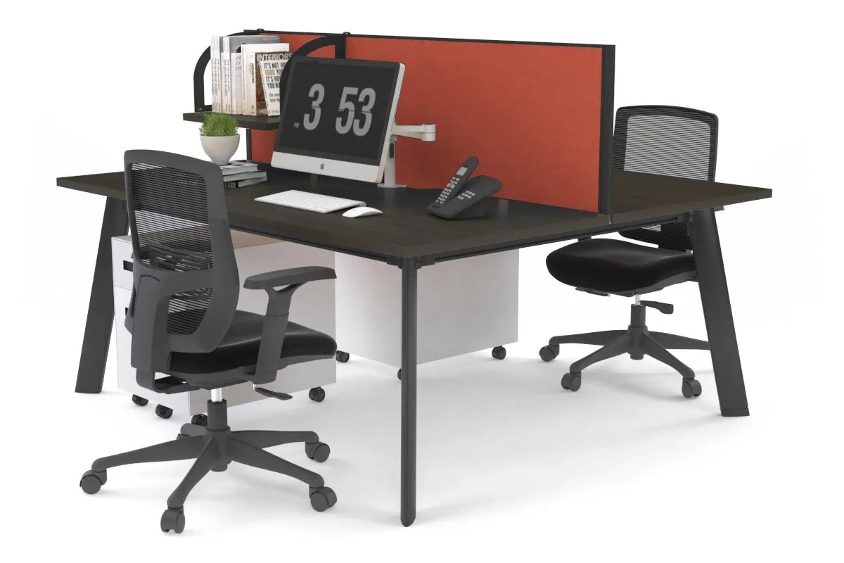 Switch - 2 Person Workstation Black Frame [1200L x 700W]