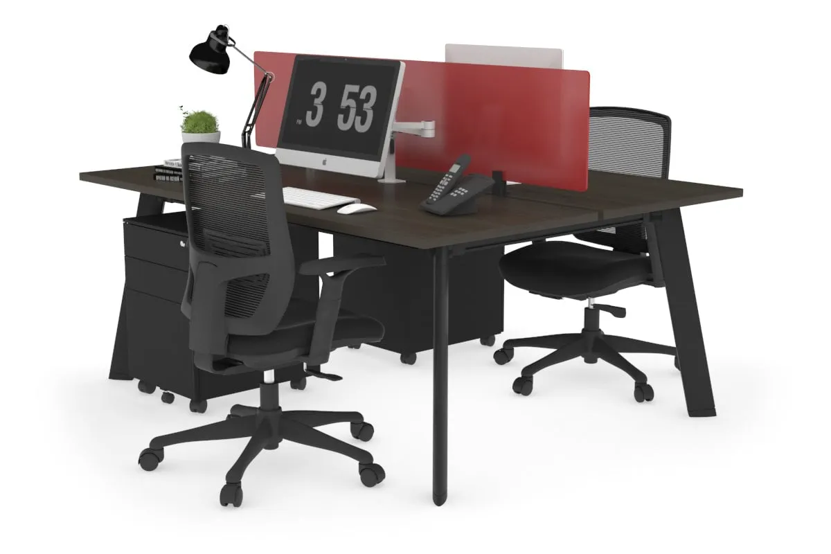 Switch - 2 Person Workstation Black Frame [1200L x 700W]