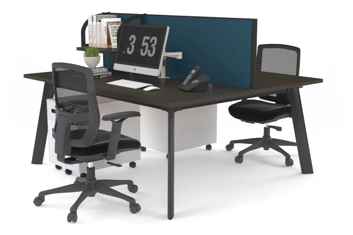 Switch - 2 Person Workstation Black Frame [1200L x 700W]