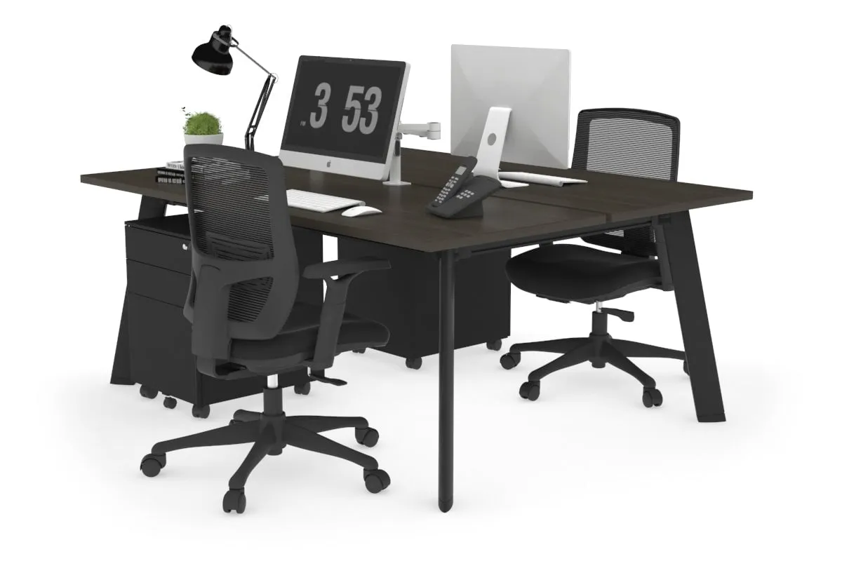 Switch - 2 Person Workstation Black Frame [1200L x 700W]