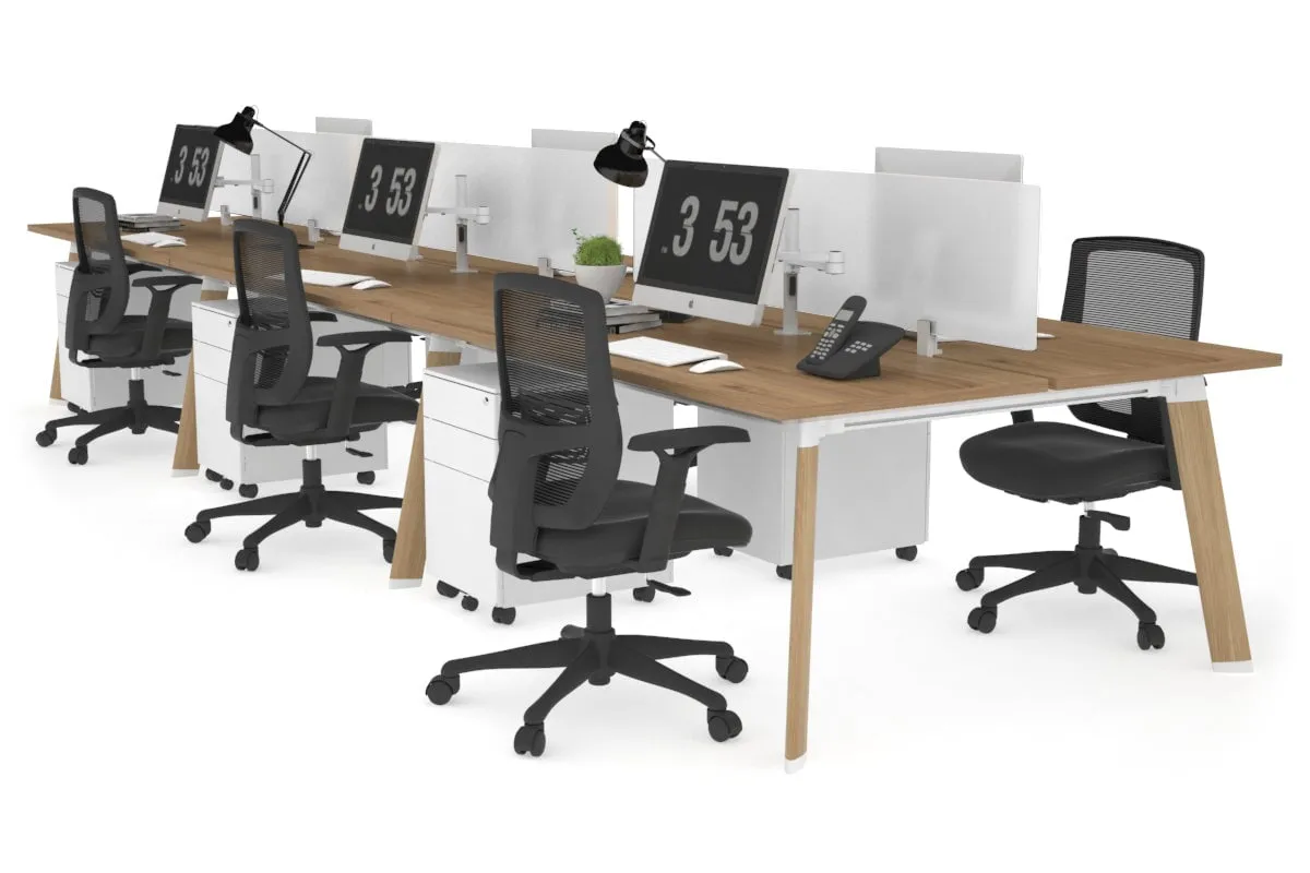 Switch - 6 Person Workstation Wood Imprint Frame [1200L x 700W]