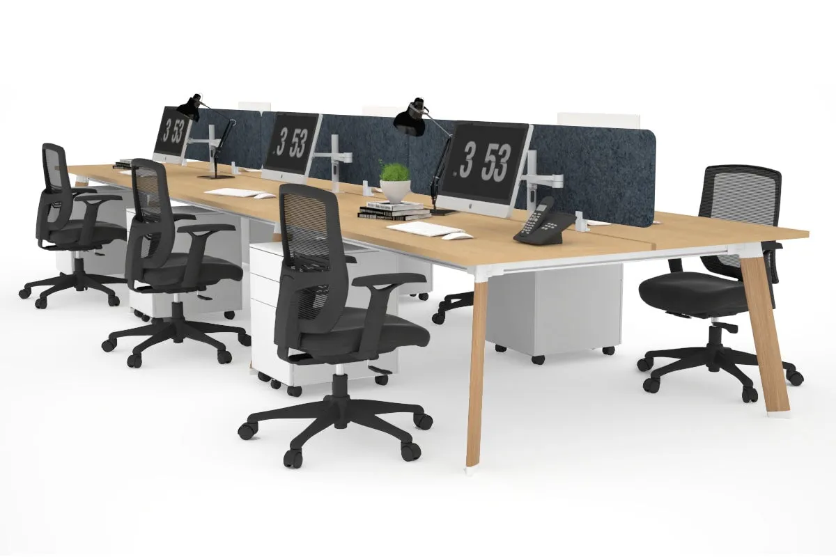 Switch - 6 Person Workstation Wood Imprint Frame [1200L x 700W]