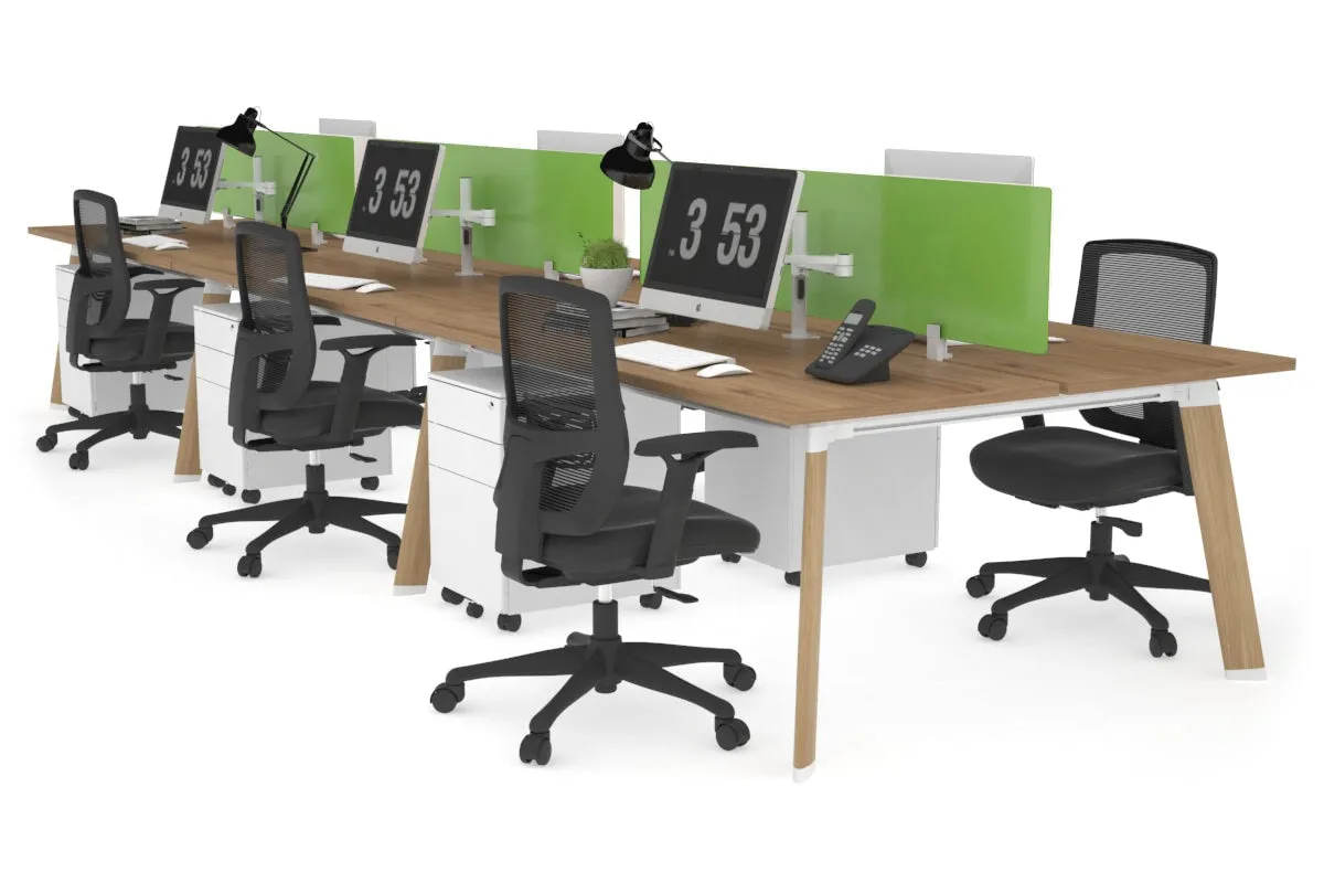 Switch - 6 Person Workstation Wood Imprint Frame [1200L x 700W]