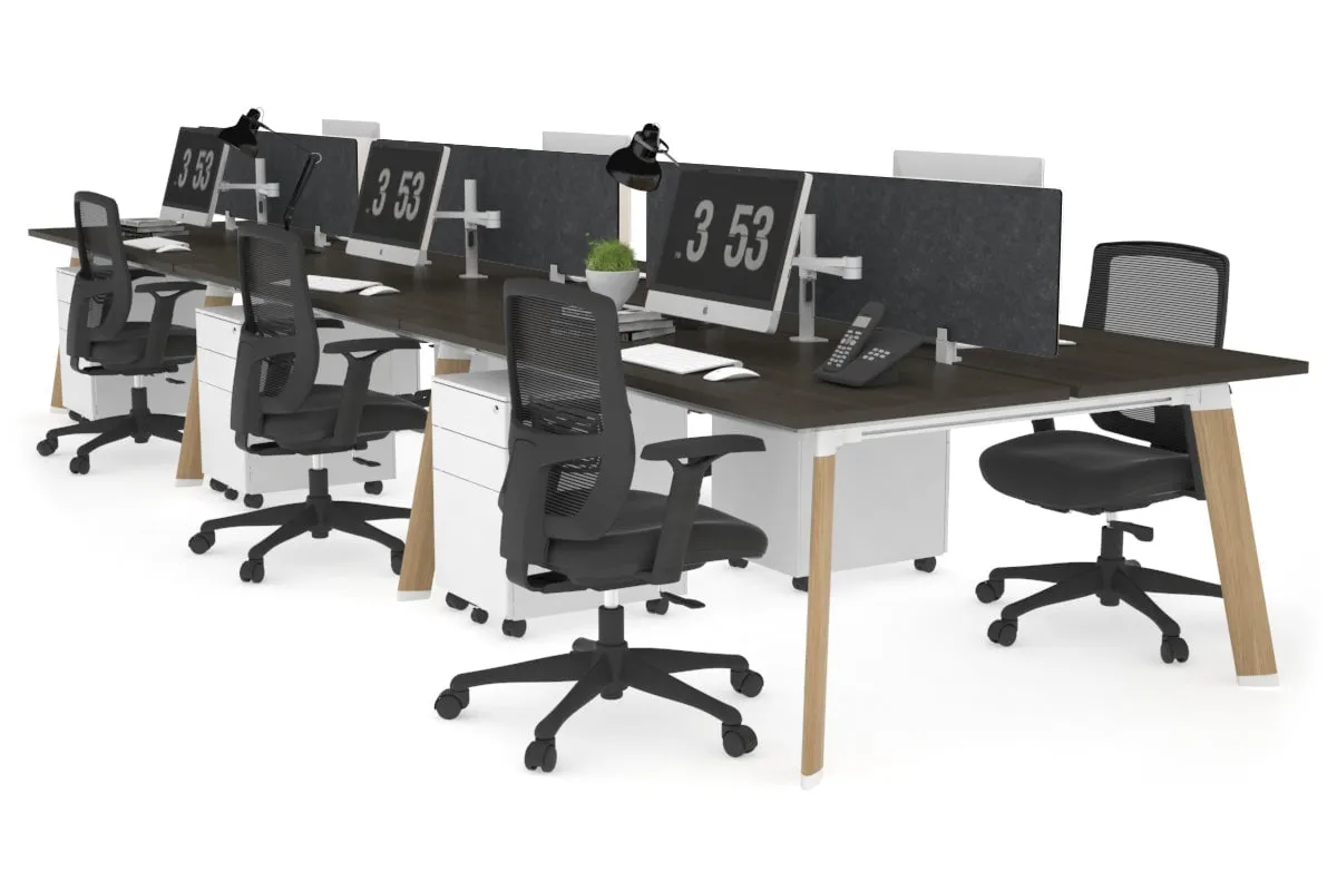 Switch - 6 Person Workstation Wood Imprint Frame [1200L x 700W]