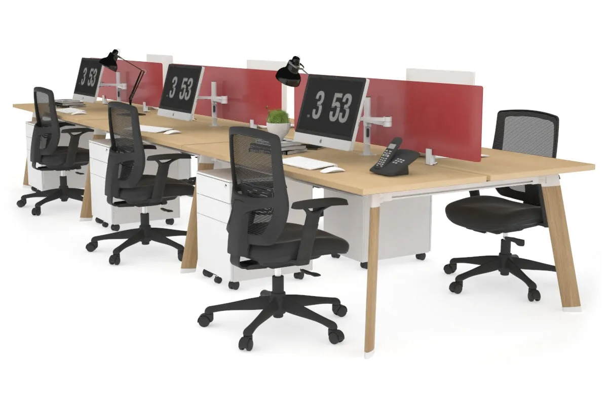 Switch - 6 Person Workstation Wood Imprint Frame [1200L x 700W]
