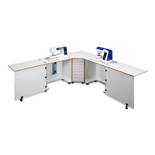 Sylvia Model 1810R Combo Cabinet in White w/Oak Trim