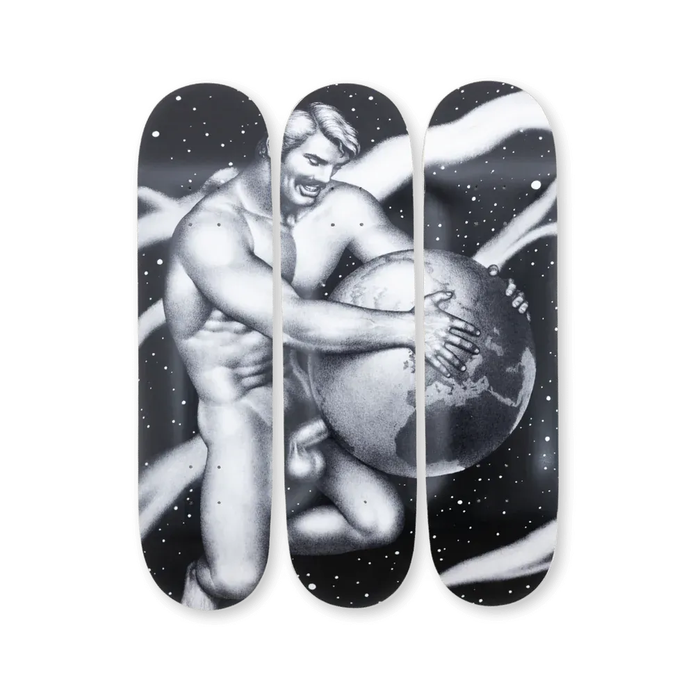 Tom of Finland Fuck The World Skateboard TRIPTYCH by The Skateroom