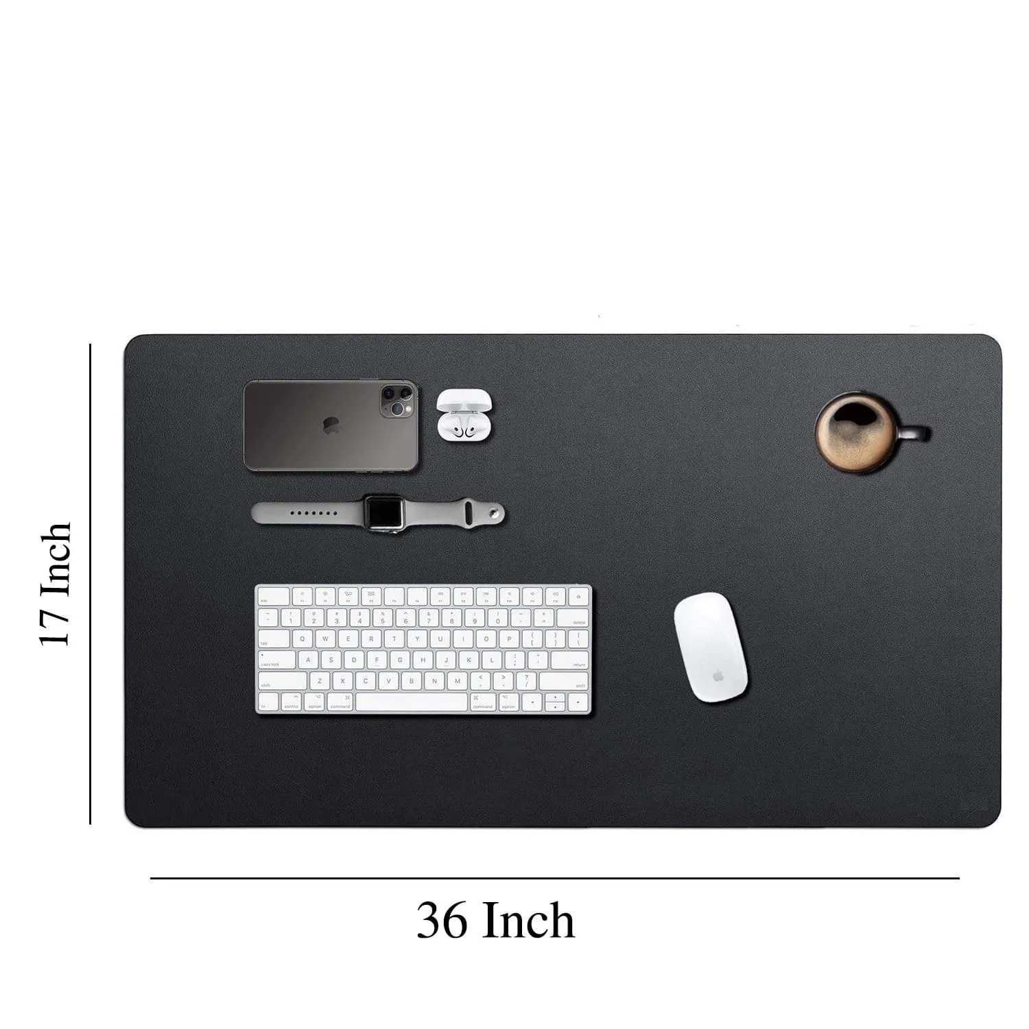 Vegan Leather Black Desk-mat