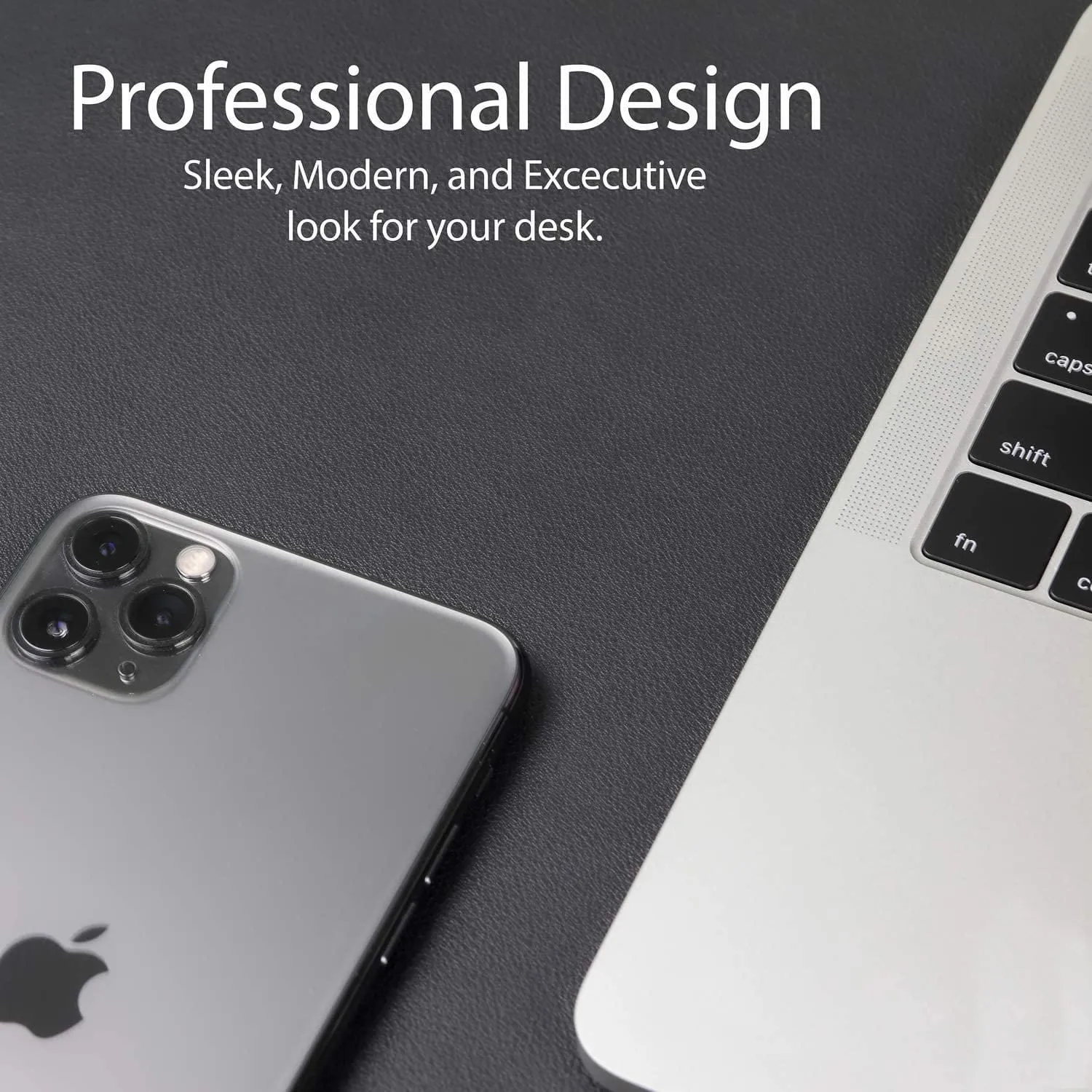 Vegan Leather Black Desk-mat