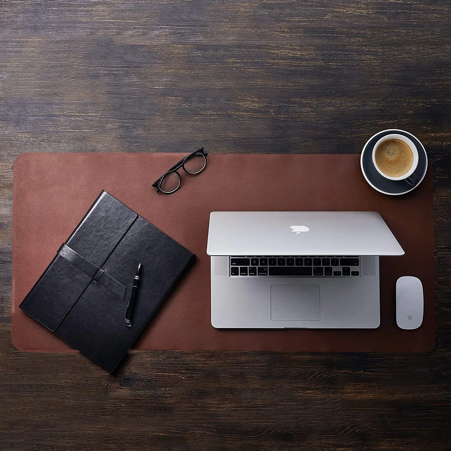 Vegan Leather Brown Desk-mat