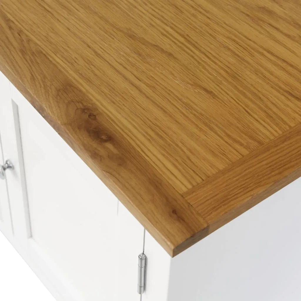 vidaXL TV Cabinet 120x35x48 cm Solid Oak Wood
