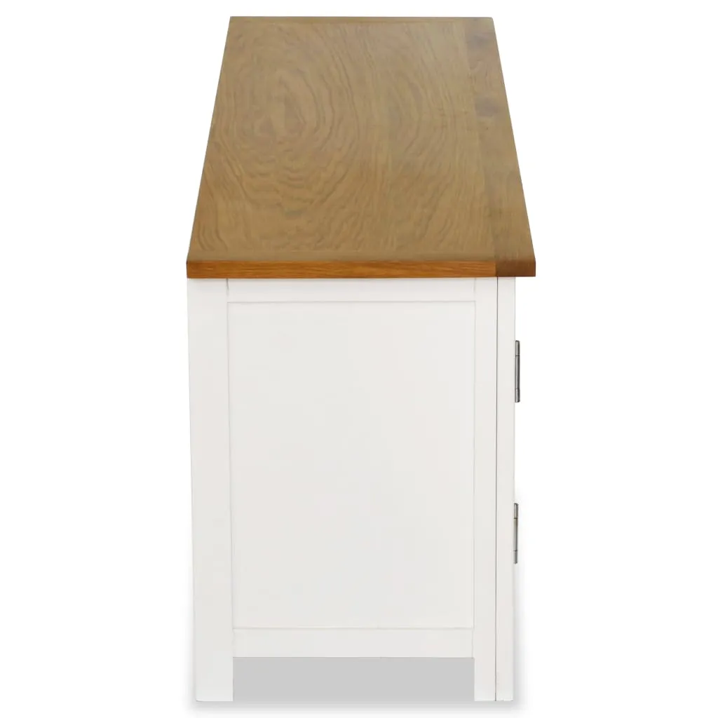 vidaXL TV Cabinet 120x35x48 cm Solid Oak Wood