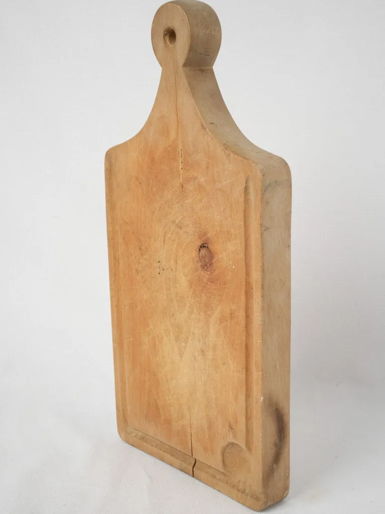 Vintage French cutting board w/ round handle 17¾" x 9"
