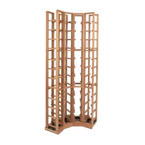 Vintage Keeper 4 Column Curved Corner Redwood Wine Rack