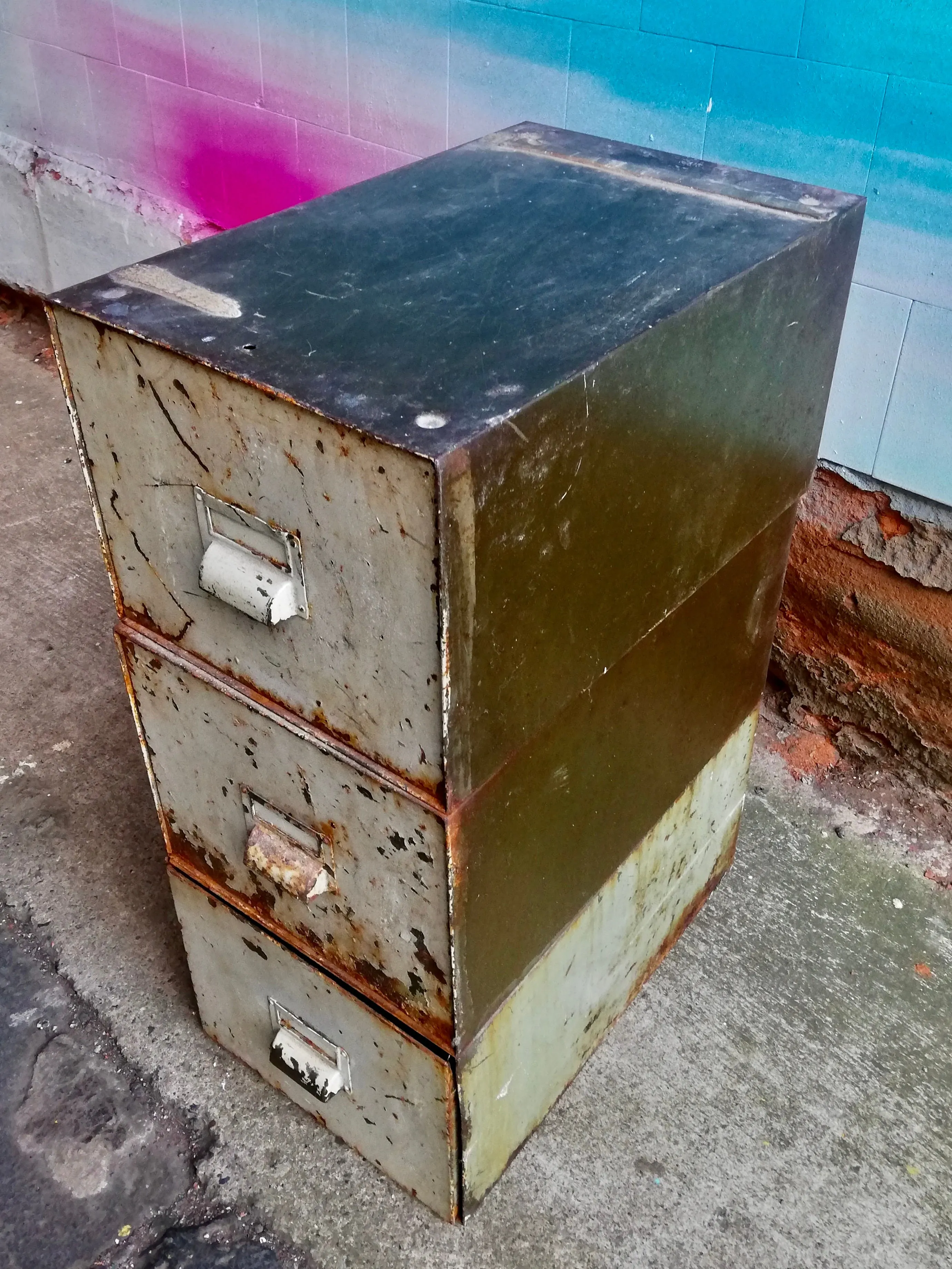 Vintage metal filing cabinet