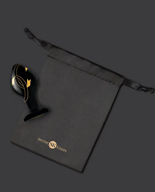 (wd) Secret Kisses 3.5in Glass Black & Gold