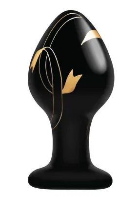 (wd) Secret Kisses 3.5in Glass Black & Gold