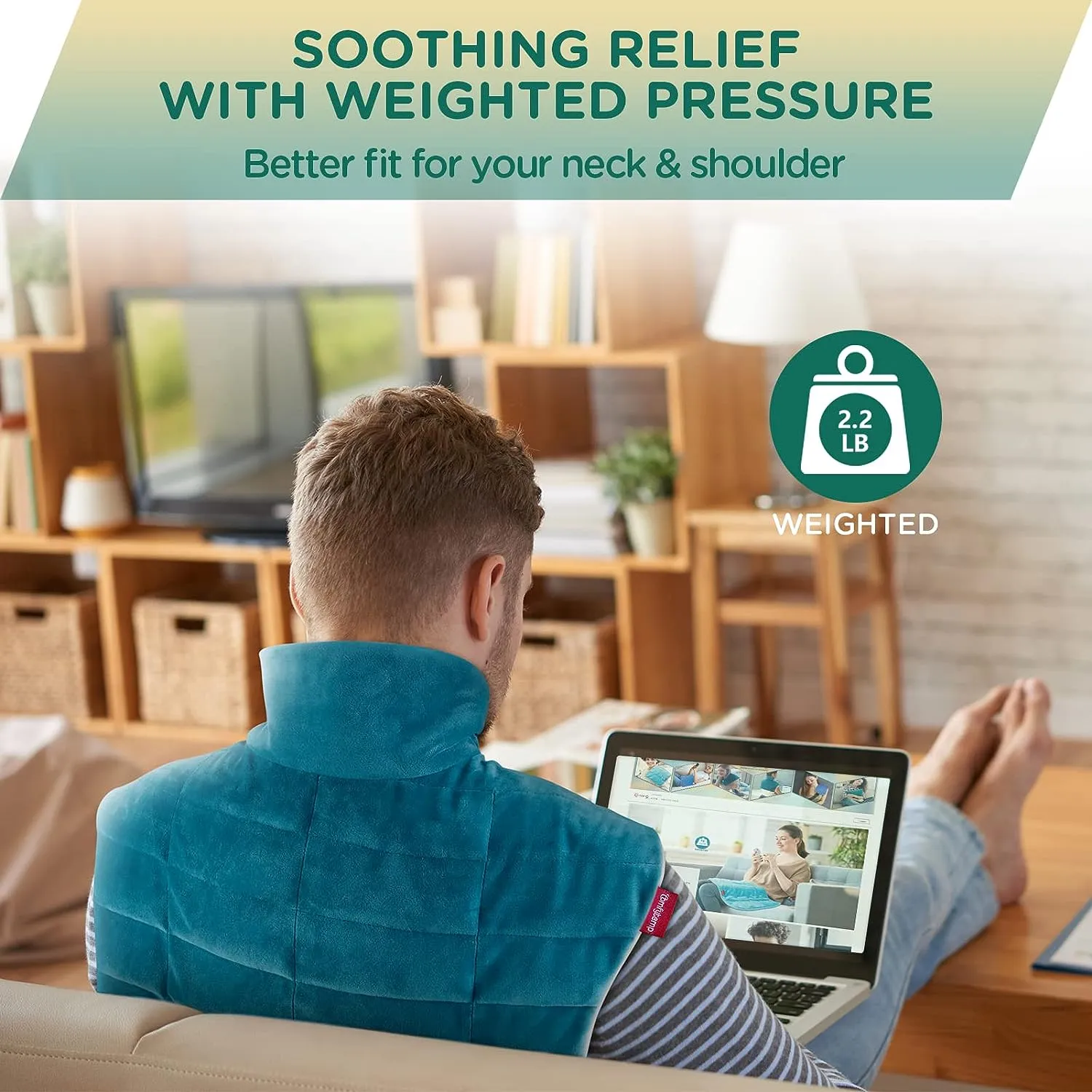 WeightedHeat™ Weighted Heating Pad for Neck and Shoulders