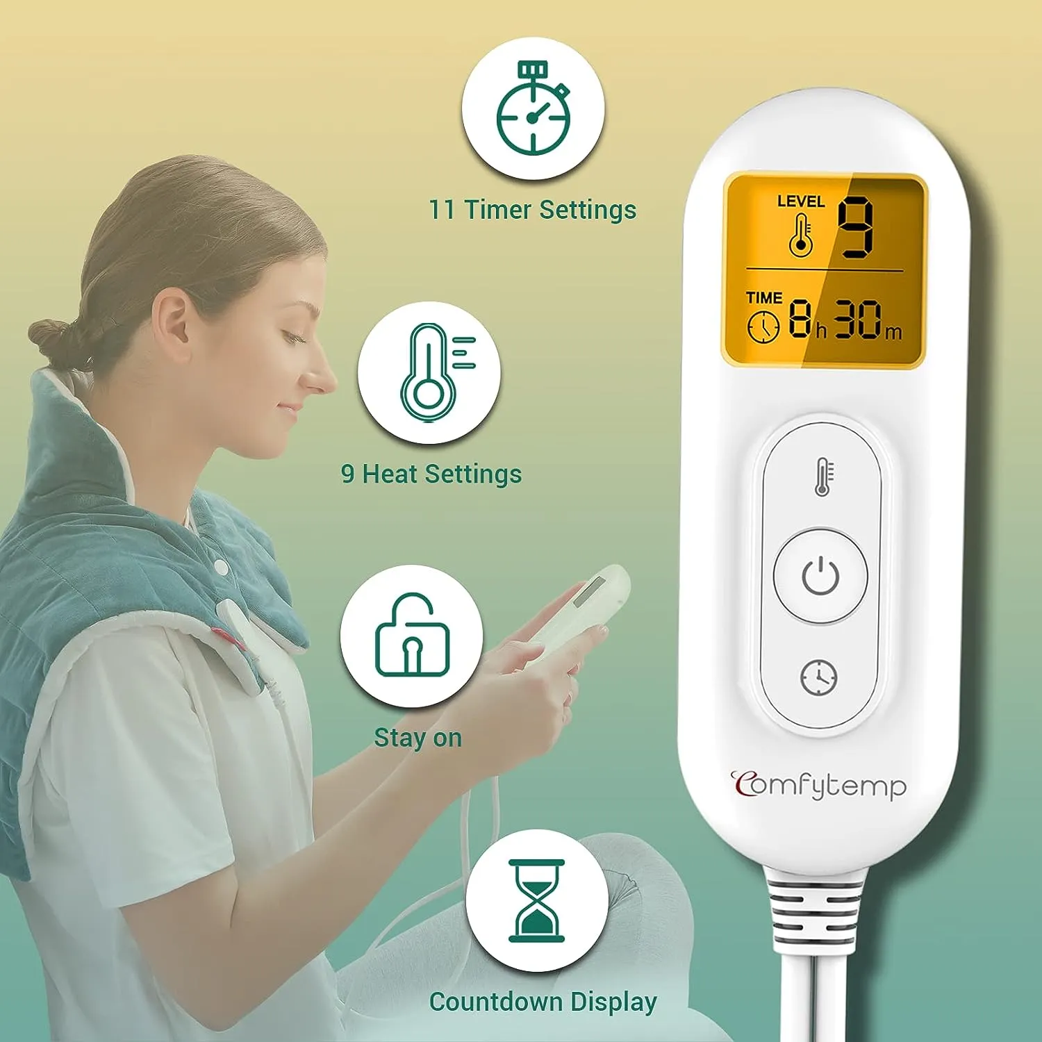 WeightedHeat™ Weighted Heating Pad for Neck and Shoulders