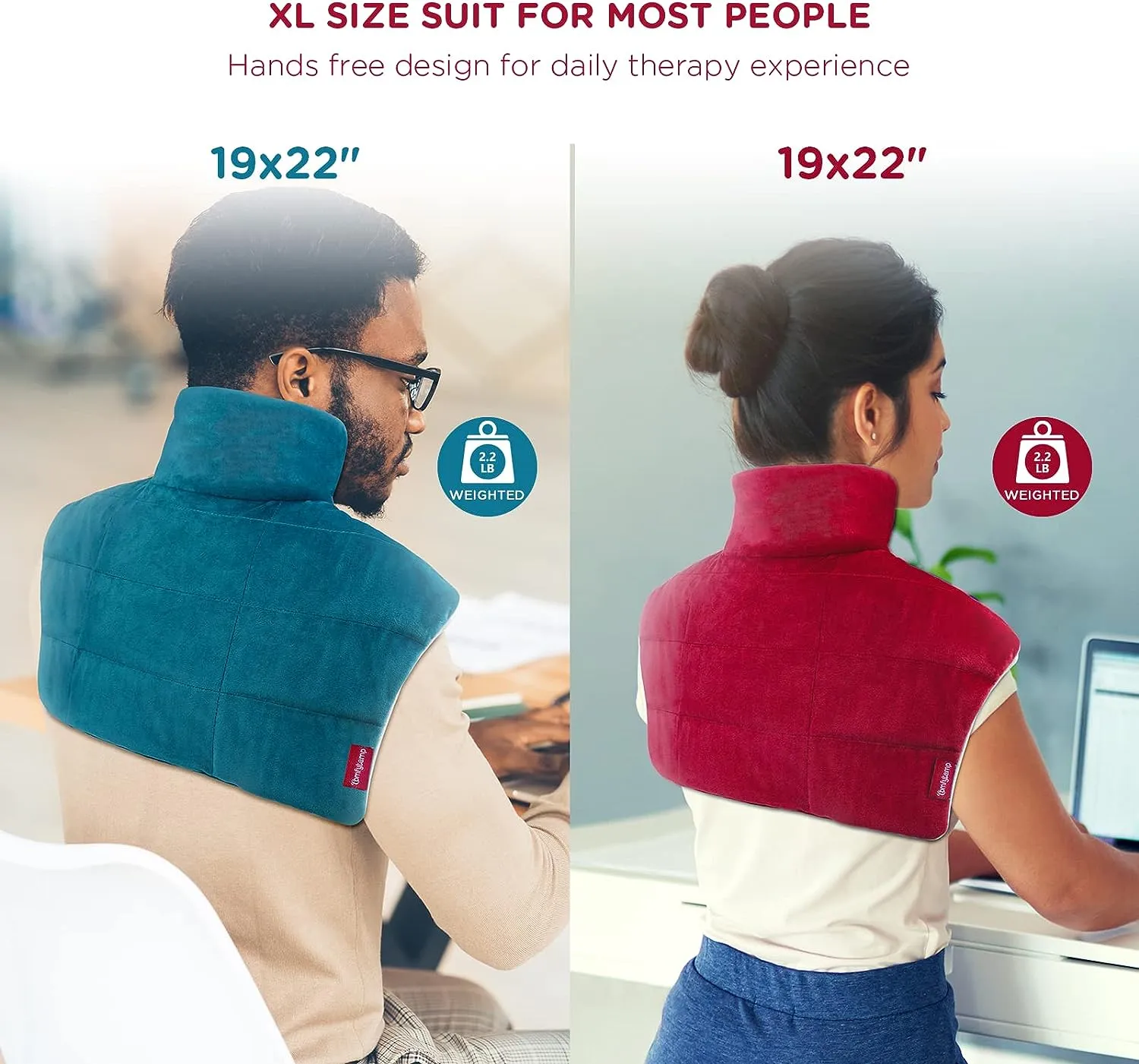 WeightedHeat™ Weighted Heating Pad for Neck and Shoulders