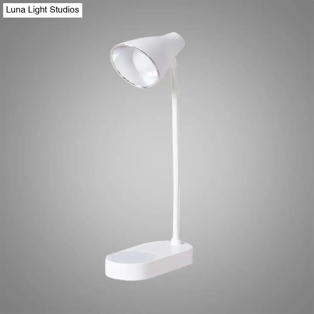 White LED Desk Lamp with 5-Level Dimmer, Touch Sensor, USB Charging - Perfect for Studying
