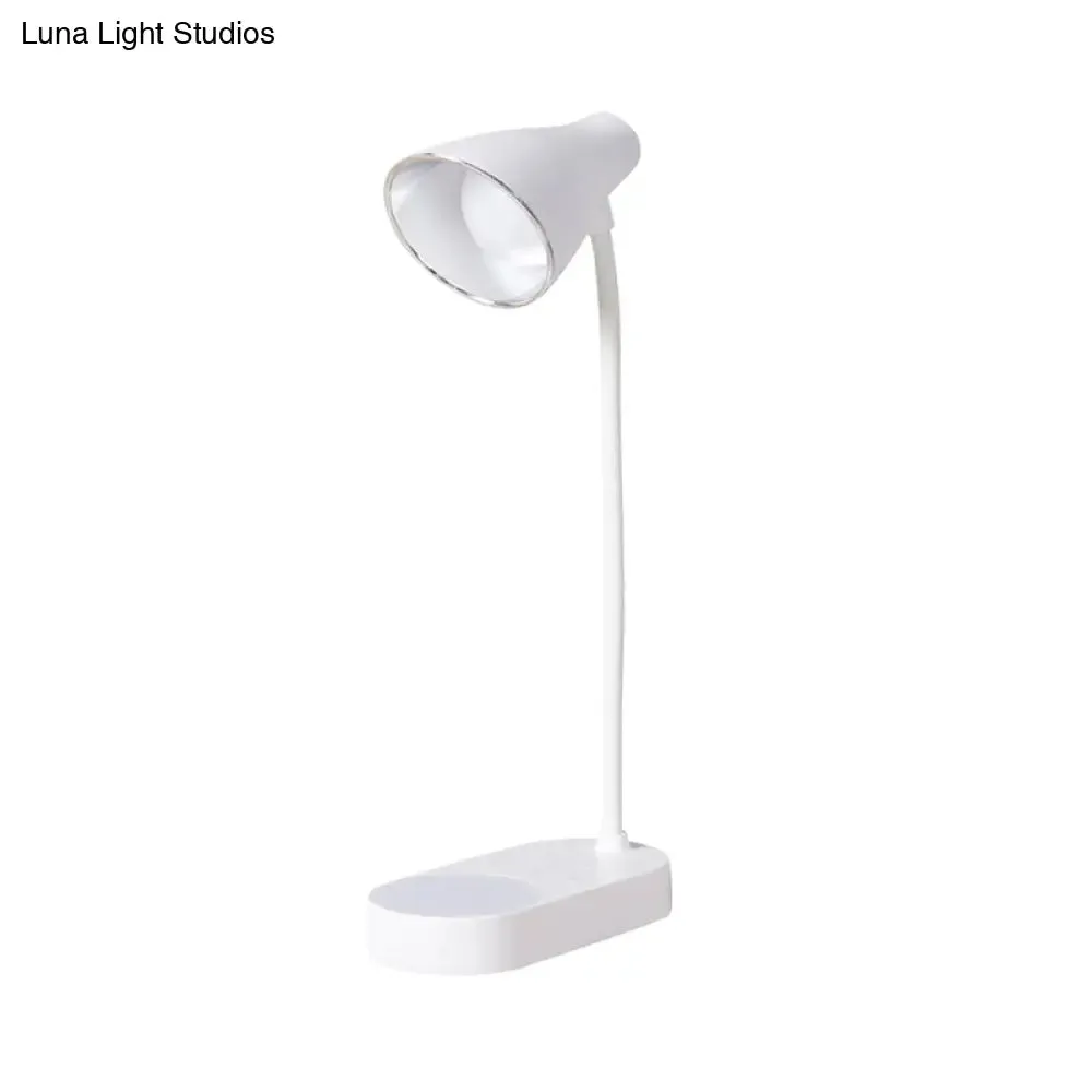 White LED Desk Lamp with 5-Level Dimmer, Touch Sensor, USB Charging - Perfect for Studying
