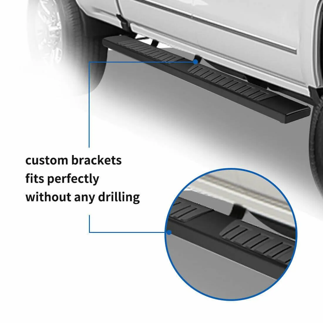 YITAMOTOR® 6" Running Boards For 19-25 Dodge Ram 1500 Quad Cab Side Step (Exclude 19-20 Ram Classic), Dark Black
