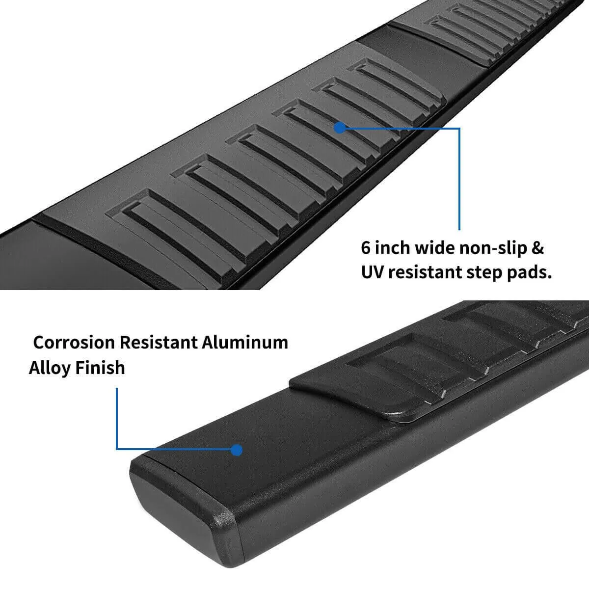 YITAMOTOR® 6" Running Boards For 19-25 Dodge Ram 1500 Quad Cab Side Step (Exclude 19-20 Ram Classic), Dark Black